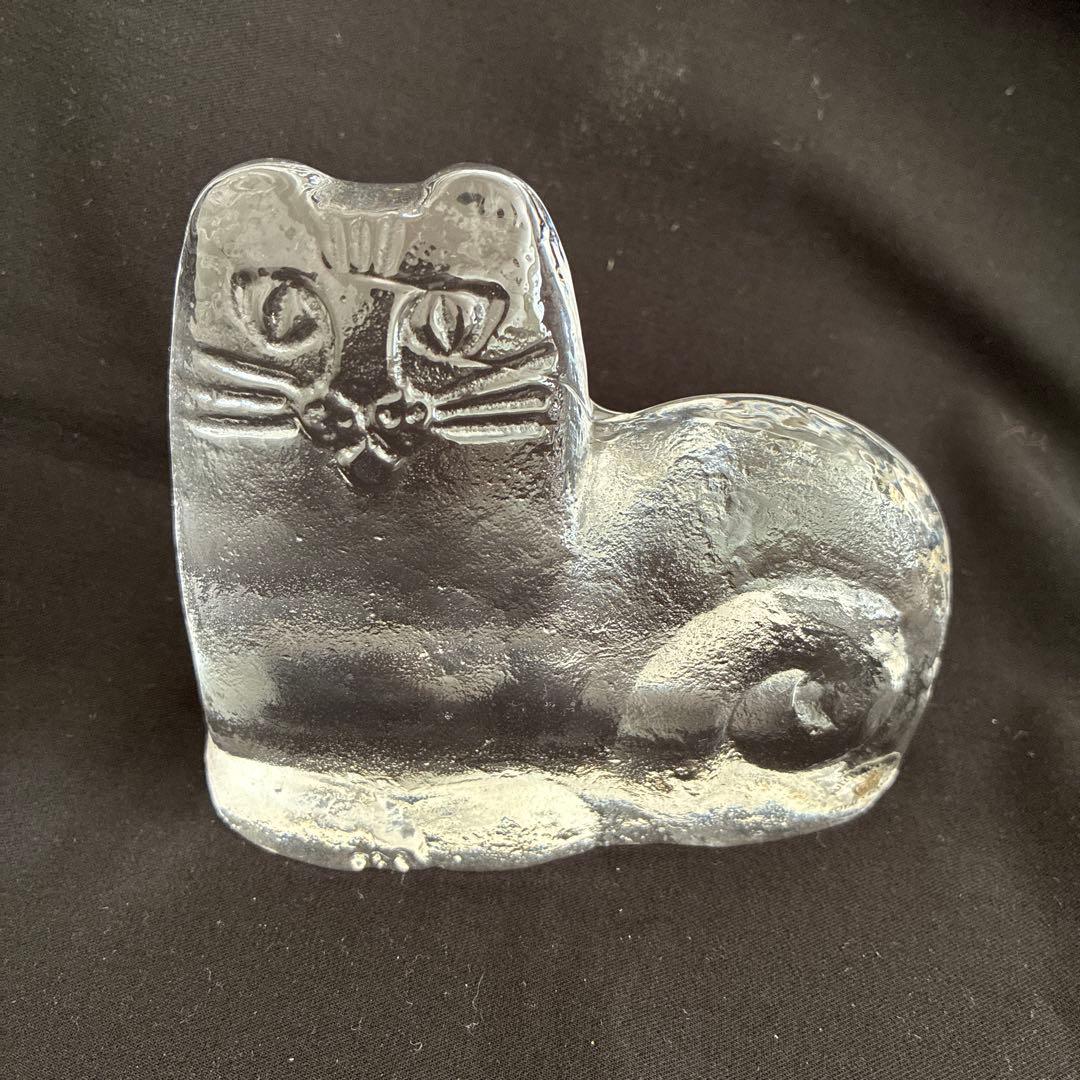 Lisa Larson /リサラーソン ロイヤルクローナ　ガラスオブジェ 猫