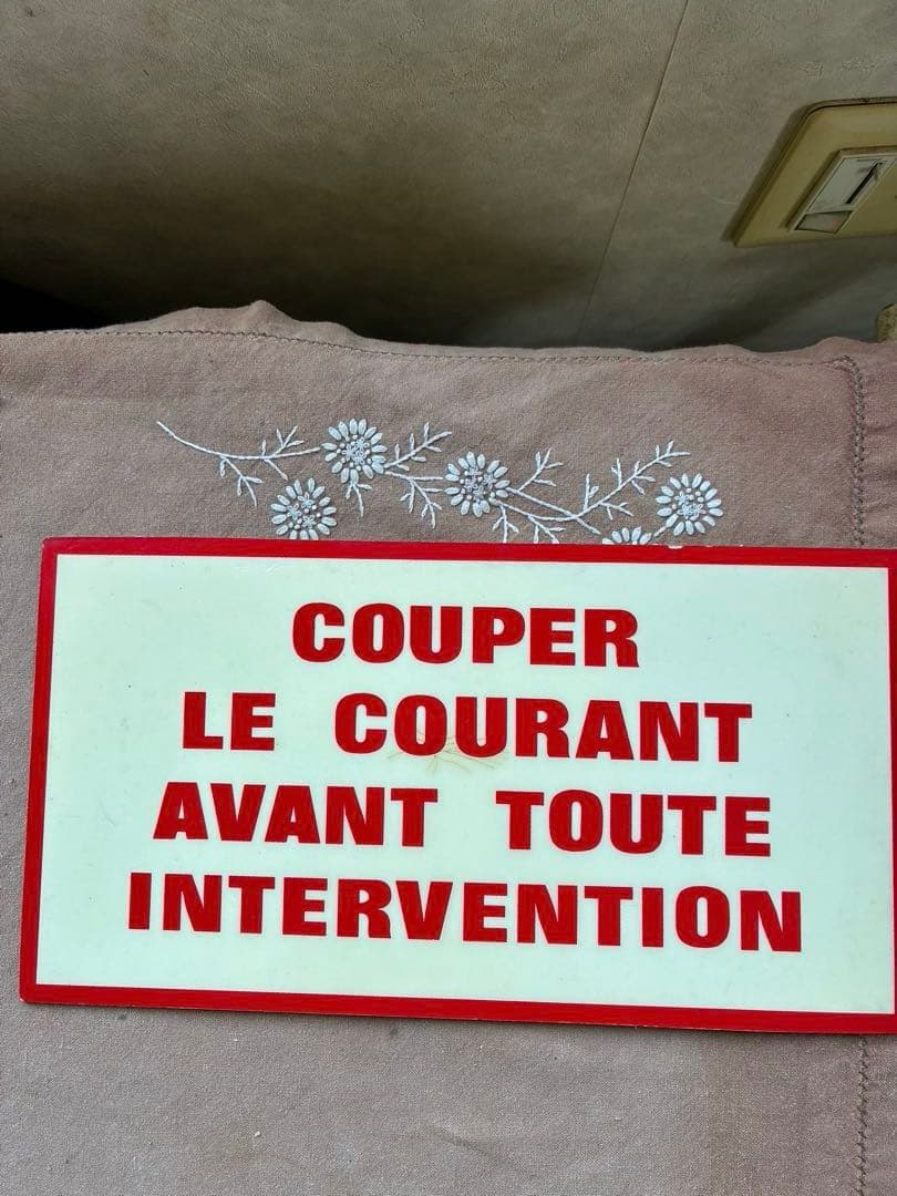 フランス　アンティーク　サイン　プレート　看板　 注意喚起　標識　文字沢山