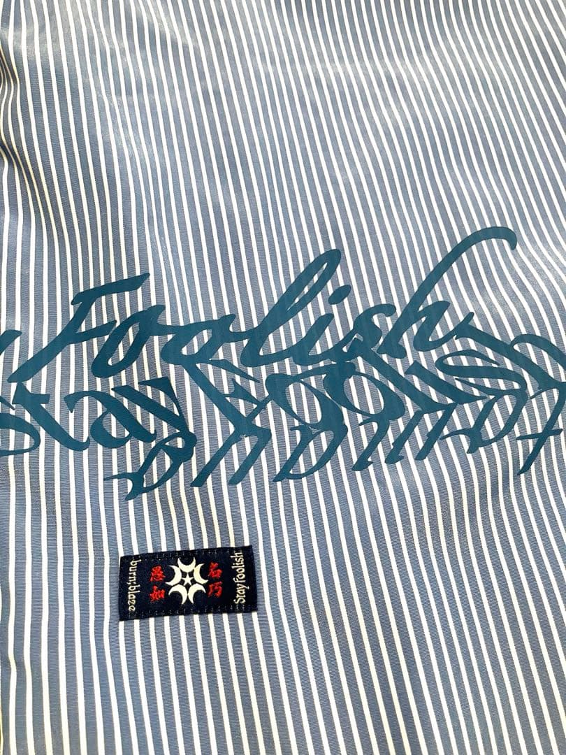 名巧は愚なるが如し　ブルーストライプシャツ　XL