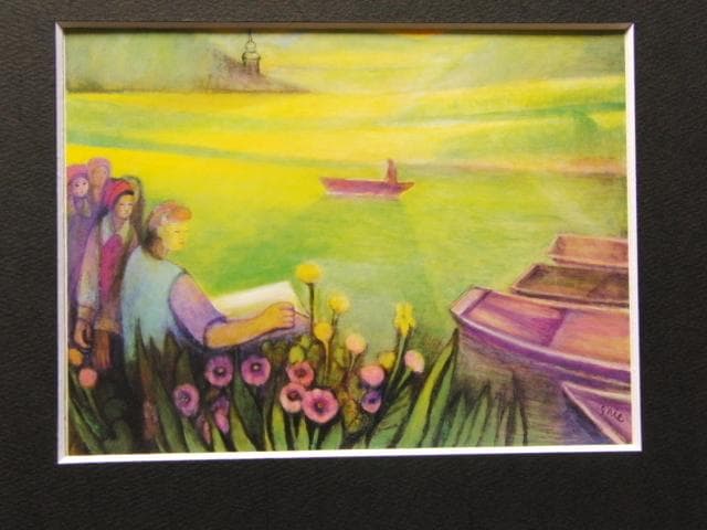 入江一子、【ギャルタンジュド湖】、希少な額装用画集より、新品額装付