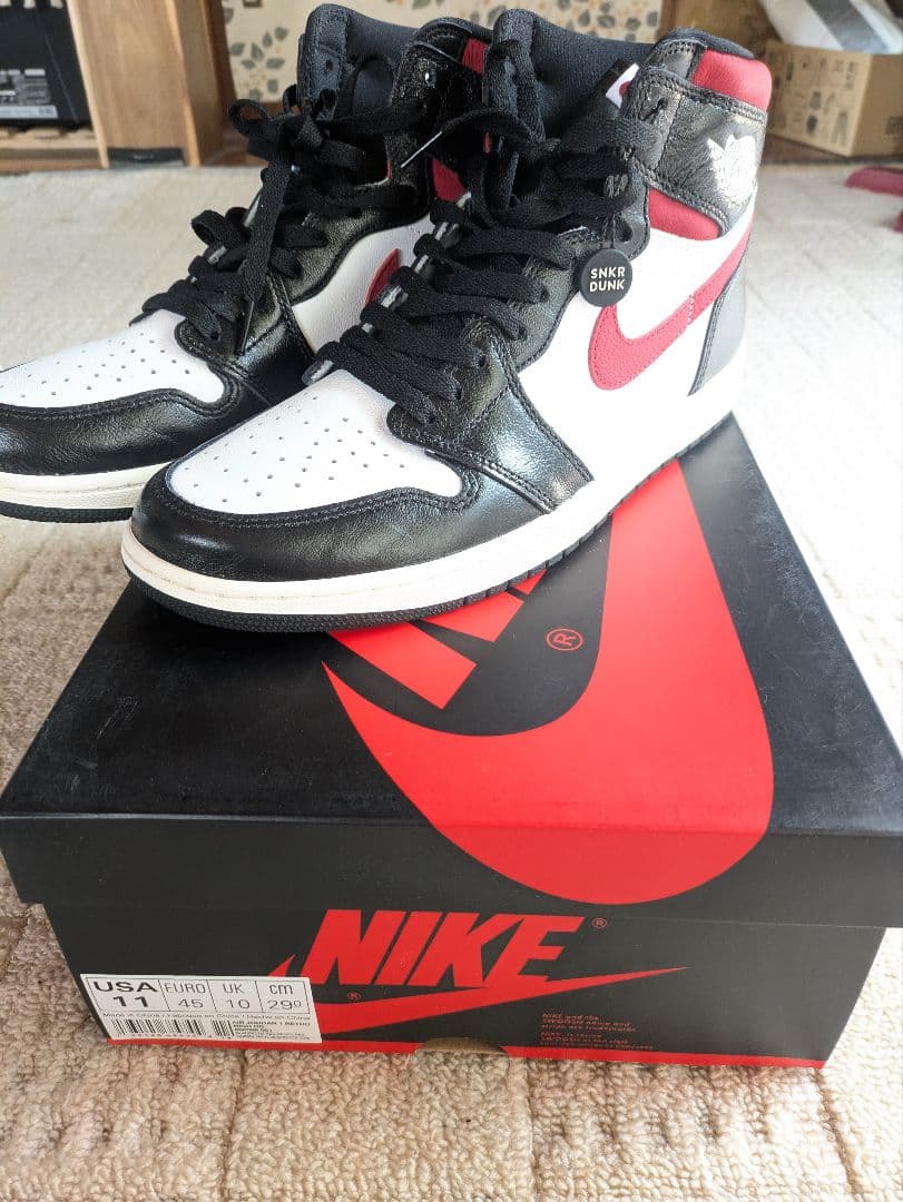 シューズ(男性用) AIR JORDAN 1 RETRO HI OG black/gym red