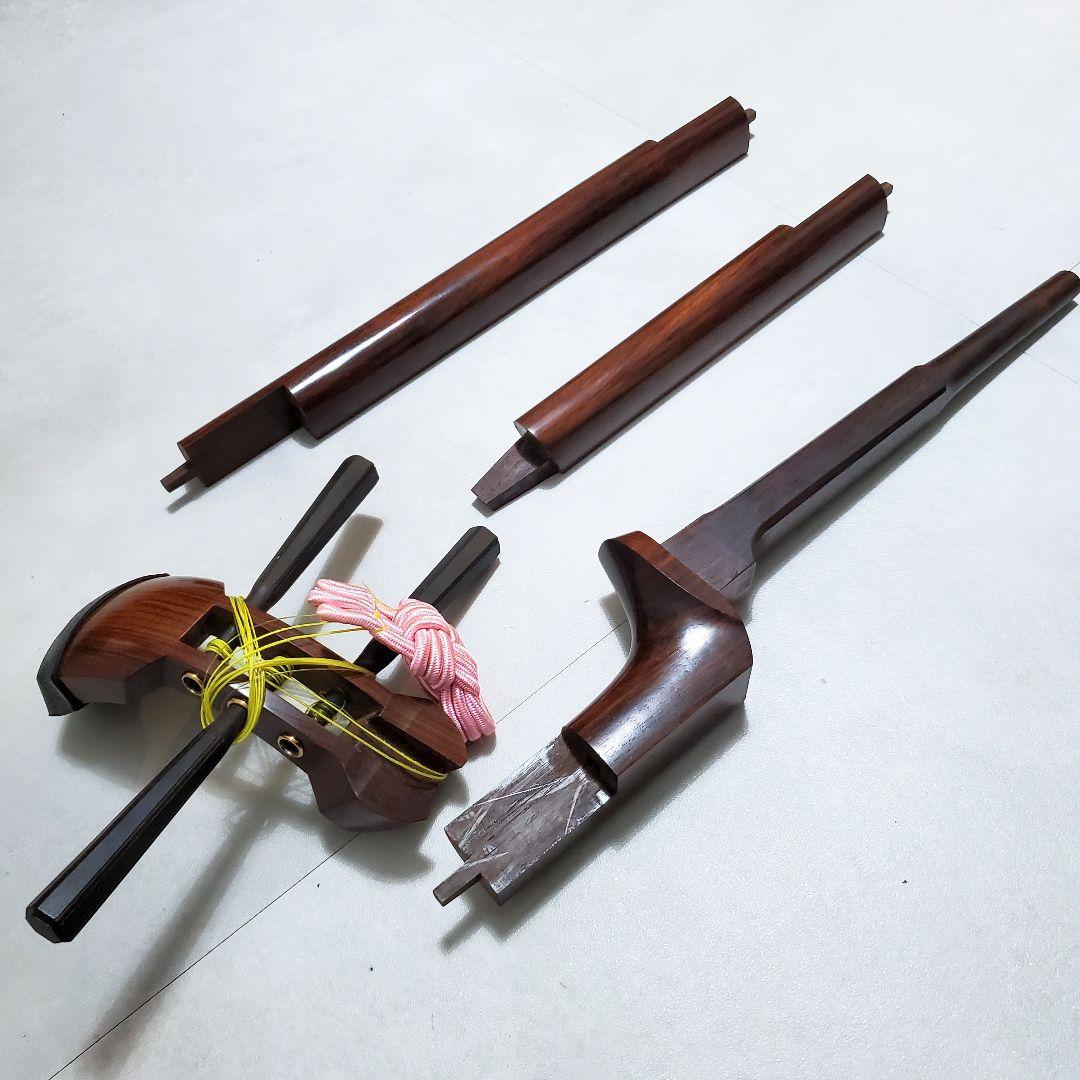 三味線 紅木 中棹 丸打胴 ハードケース 民謡 地唄