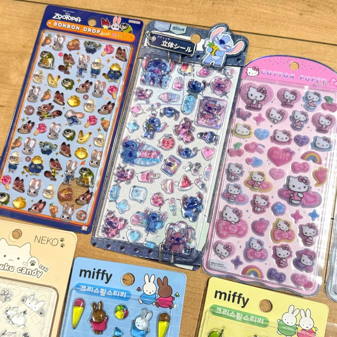 ズートピア　ボンボンドロップ　コットンパフィ　うるちゅる　日焼けキティ　シール