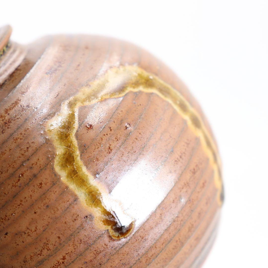 御室窯 柴田孝三作 唐物中興名物 岩城文琳写 茶入 東山緞子仕覆　V906　N9