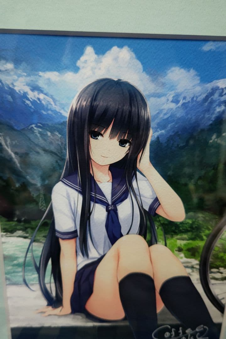 珈琲貴族先生 アルプスの雪解け水とセーラー服少女 ジークレー 版画