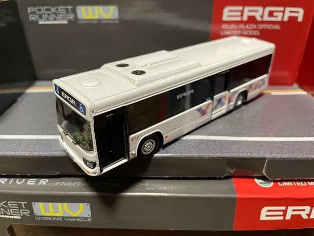 京商ポケットランナー　いすゞエルガERGAワーキングビークル　いすゞプラザ限定品