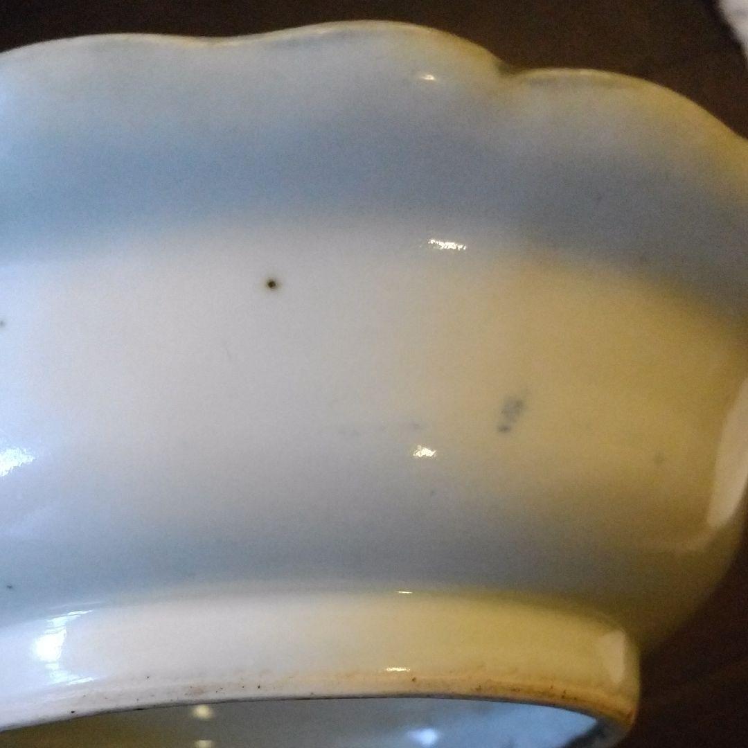 瑠璃薬鷺三羽図深皿