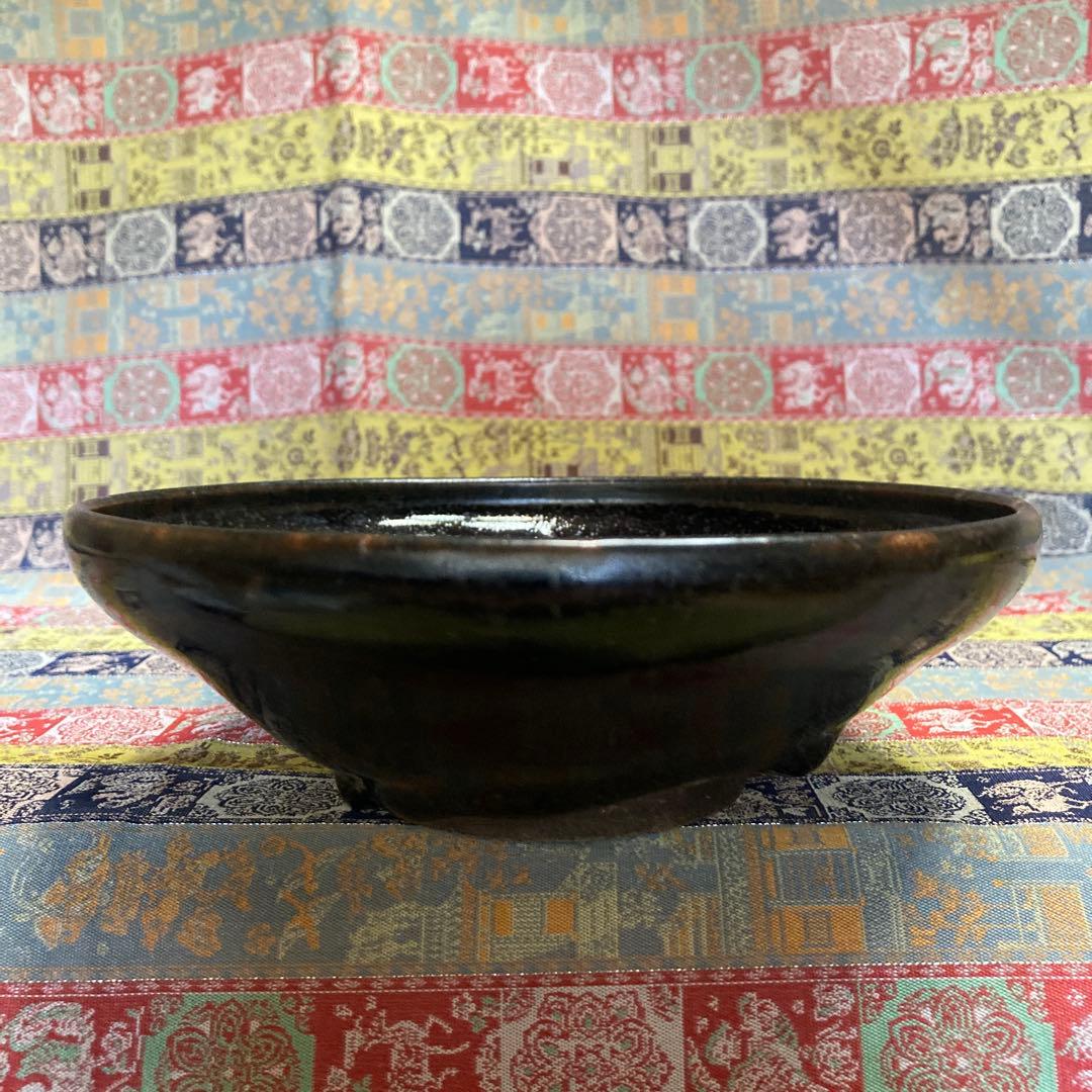 河南天目平茶碗　宋時代　箱なし　　高5.1×径16.1cm