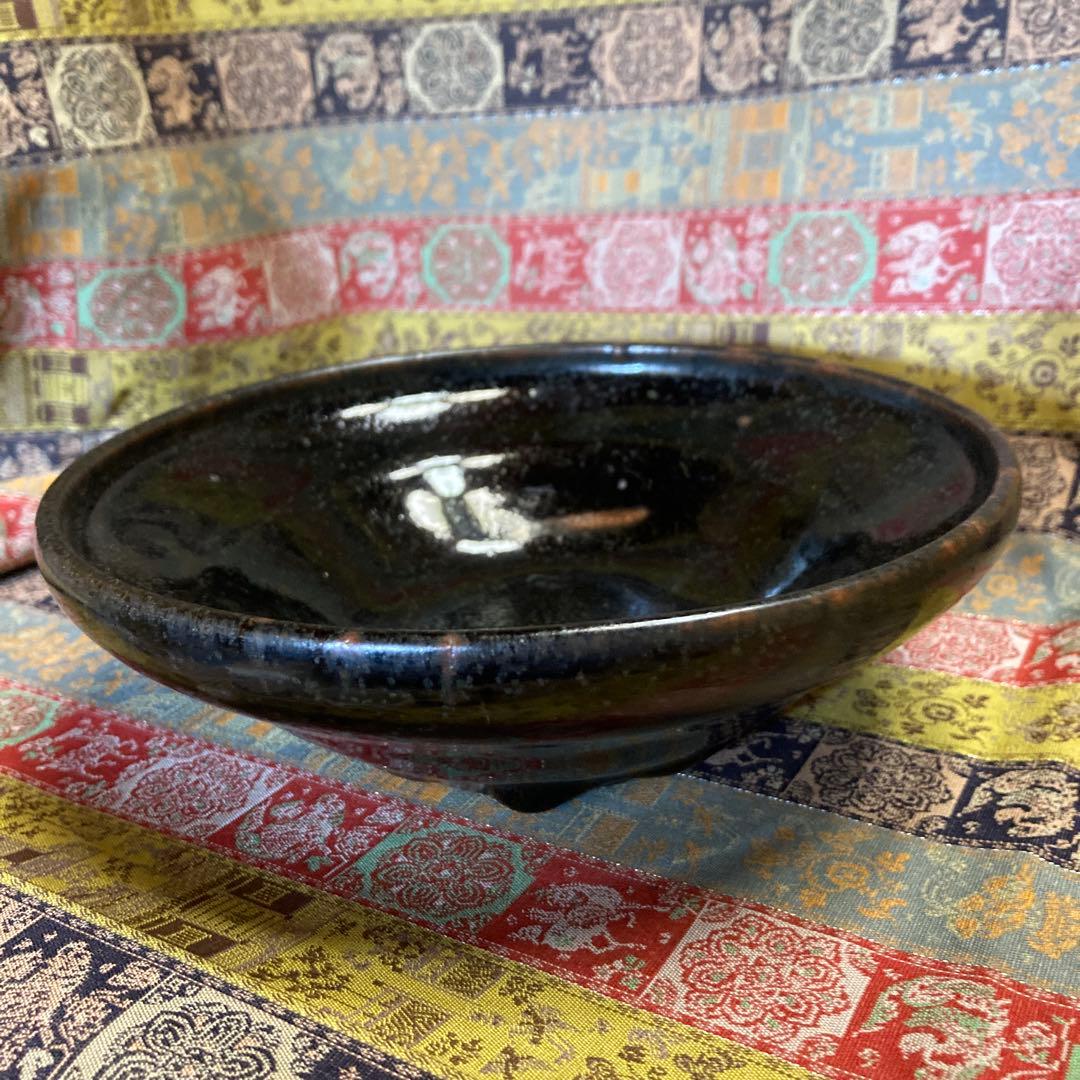 河南天目平茶碗　宋時代　箱なし　　高5.1×径16.1cm