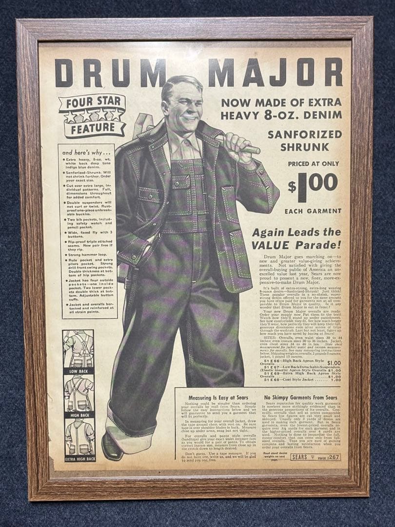 USA VINTAGE SEARS DRUM MAJOR 1937年 本物広告