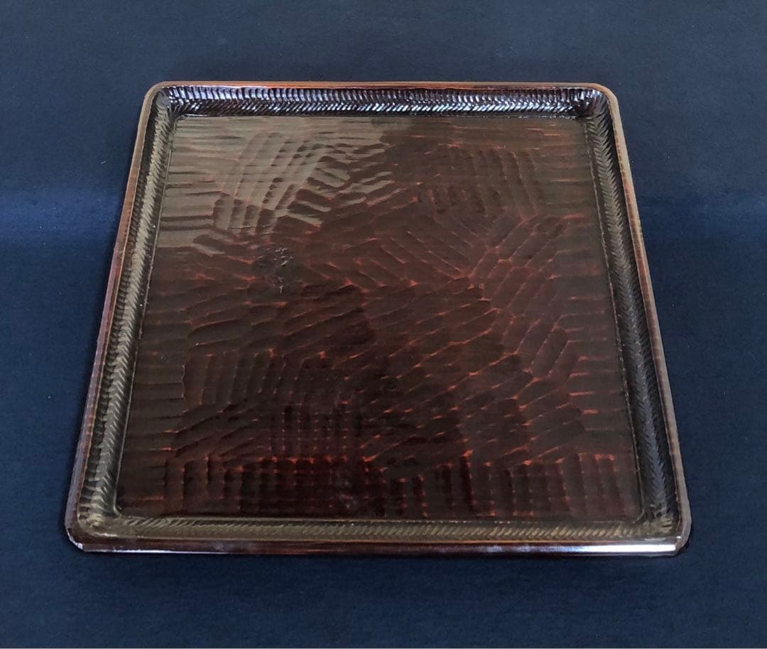 《R》伝統工芸 讃岐彫 四方膳5客 讃岐盆 銘々膳 刳抜　260205く5