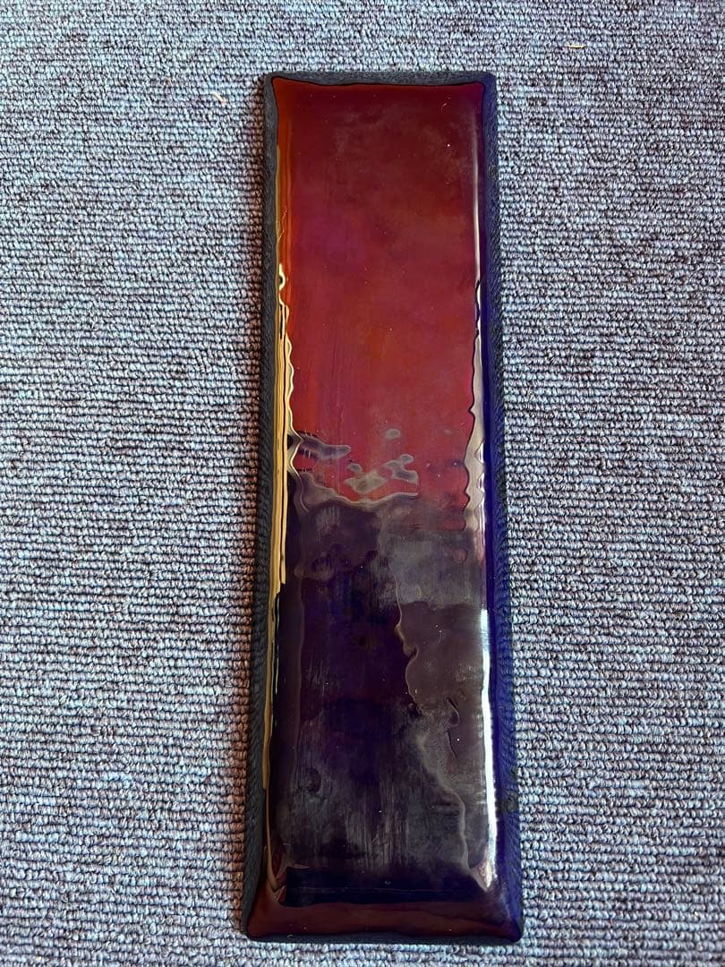 1342  七宝緑光釉洋蘭文　皿　未使用