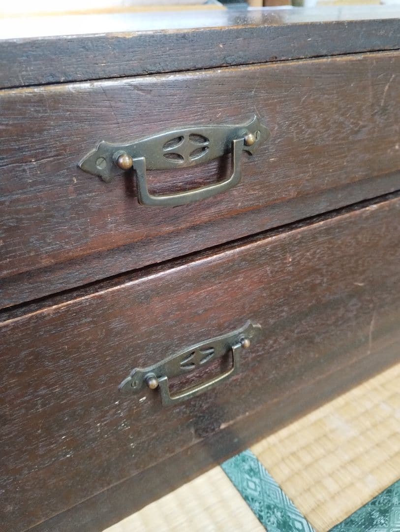 AYAKO★　木製引き出し　　箪笥　2段　昭和レトロ　和骨董　古家具