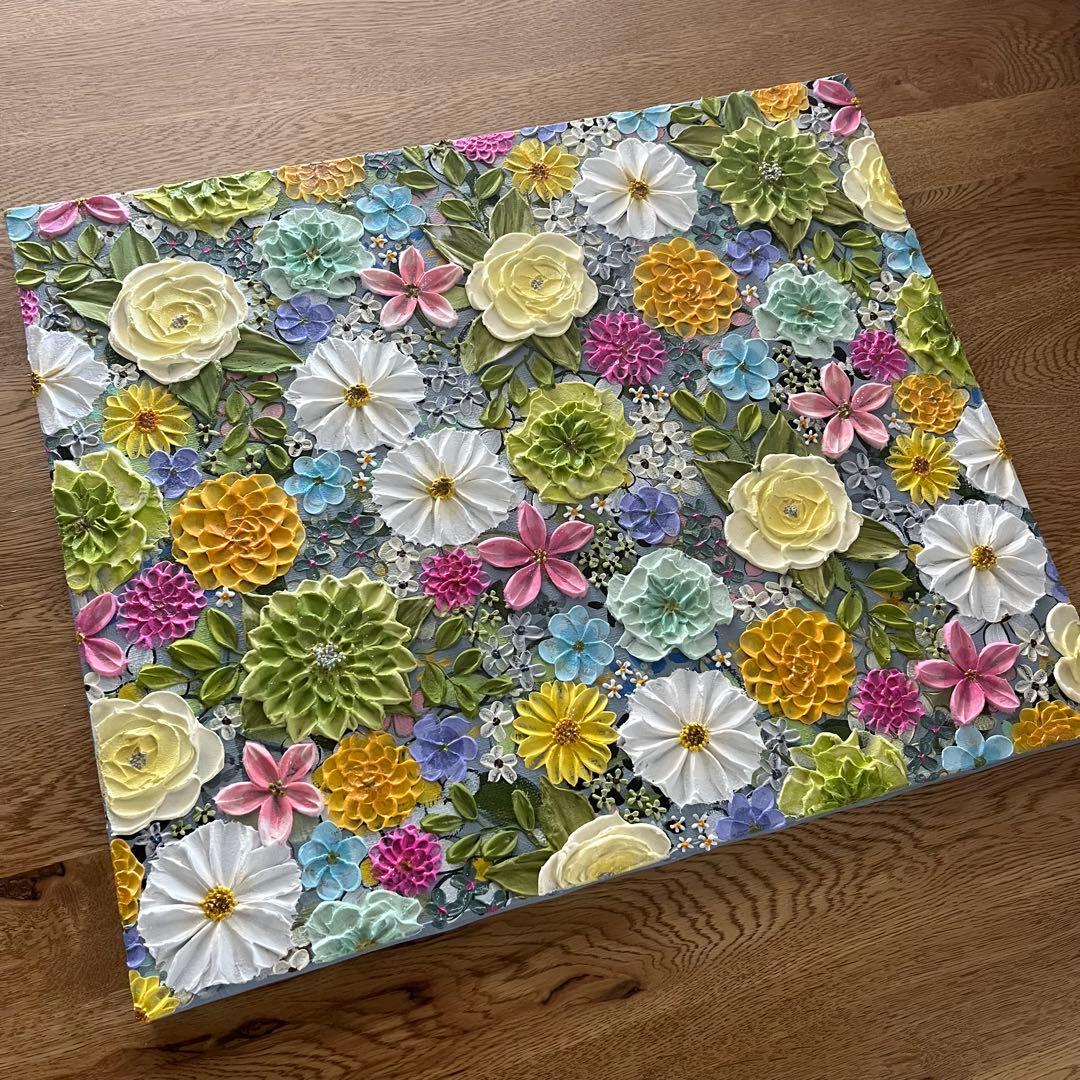 絵画 テクスチャーアート フラワー 花 ボタニカル アート 花図鑑