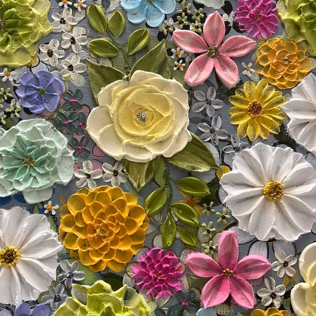 絵画 テクスチャーアート フラワー 花 ボタニカル アート 花図鑑