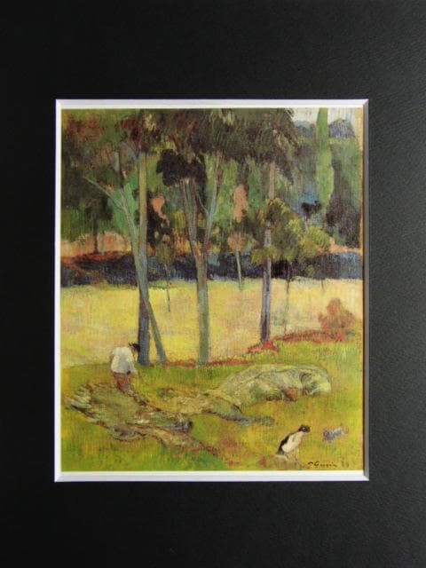 ポール・ゴーギャン、乾草、希少な画集より、高級新品額・額装付、状態良好