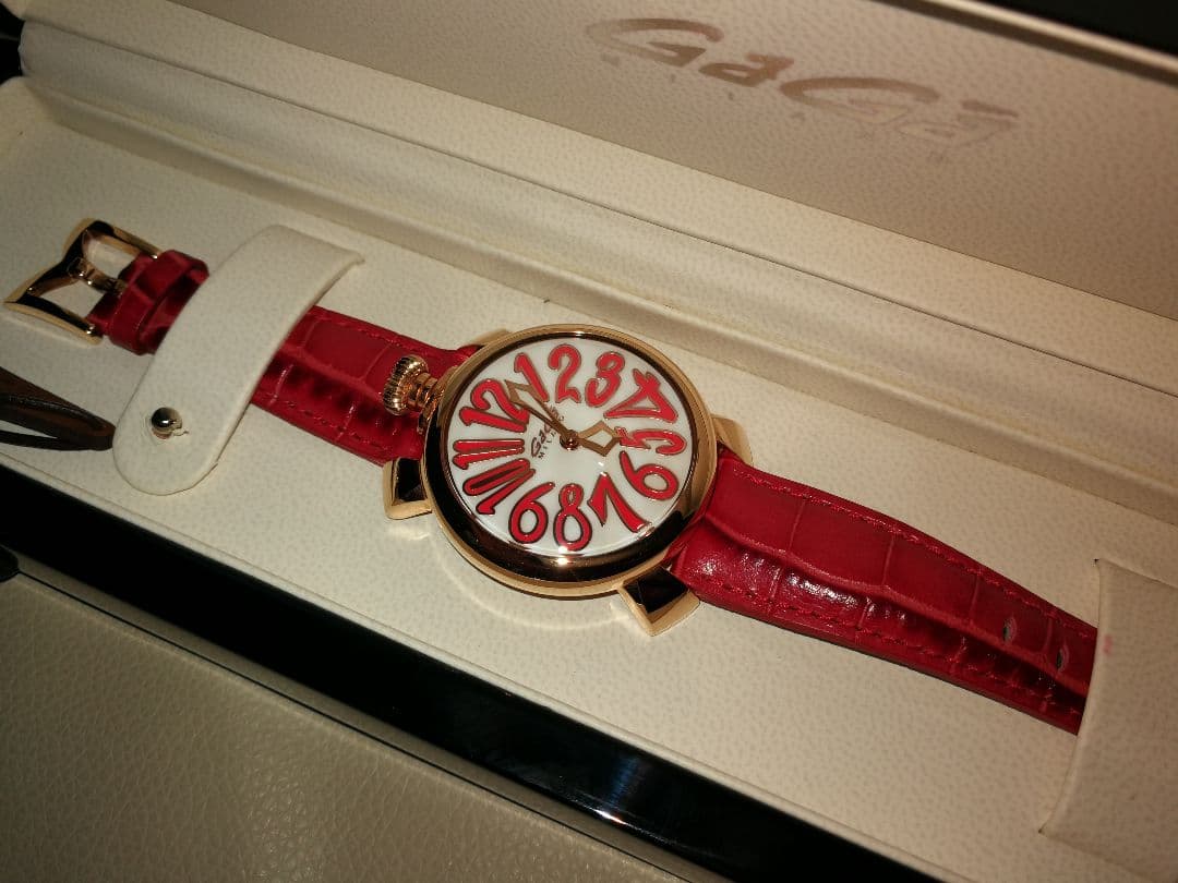 正規品　ガガミラノ GaGa MILANO　マヌアーレ40MM　ゴールド×レッド