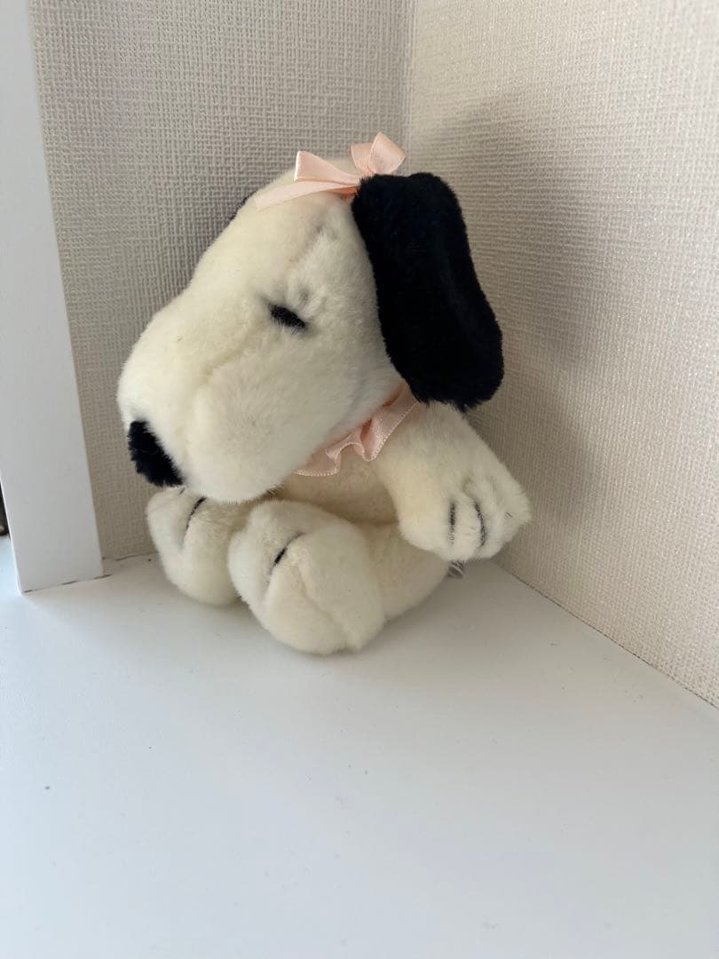 スヌーピー　ベルちゃん　ぬいぐるみ　ピンク　リボン　ピーナッツ　平成レトロ　レア