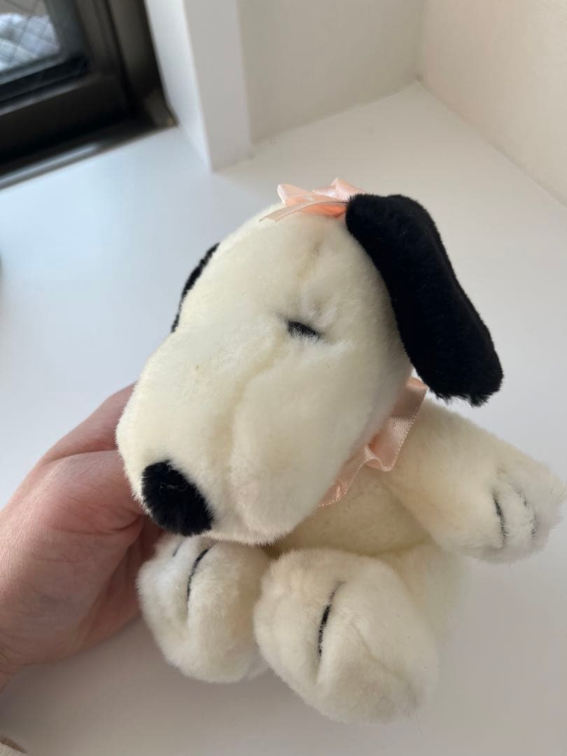 スヌーピー　ベルちゃん　ぬいぐるみ　ピンク　リボン　ピーナッツ　平成レトロ　レア