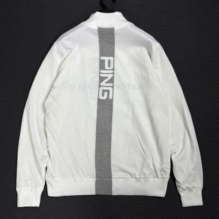 新品 ピン ゴルフ フルジップ ニット リバーシブル ジャケット ホワイト L