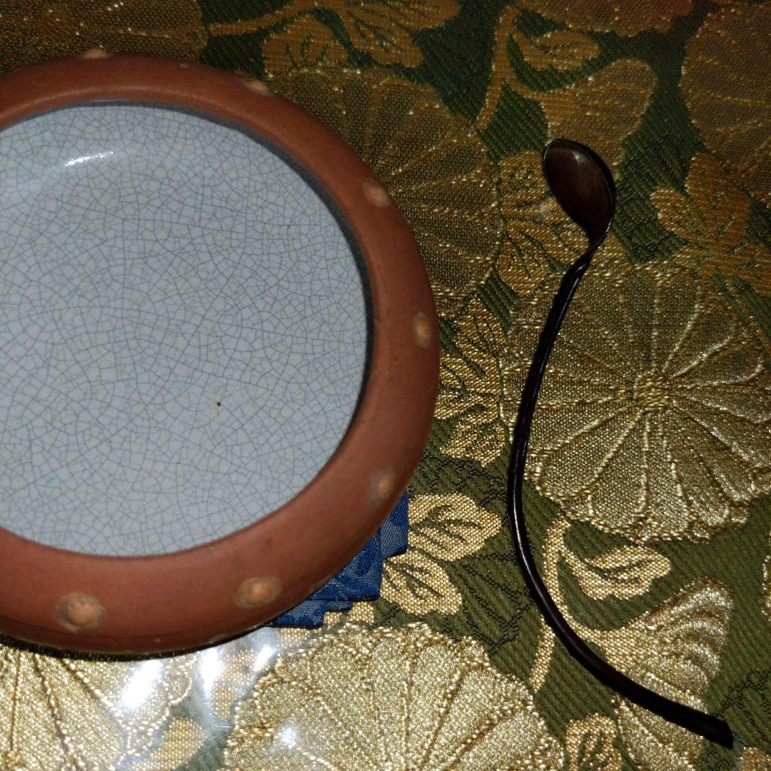 【最終価格】 中国　水盂　匙付　蝋印付　時代品