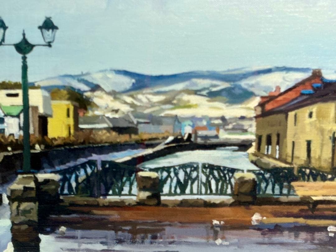 y*o様 #松田小夜子「早春の運河」油彩画　額装 直筆サイン