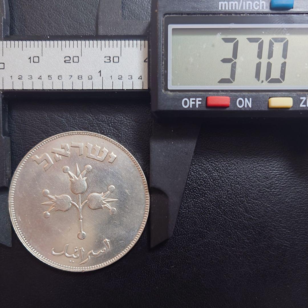 1949年 イスラエル銀貨 500プルタ ザクロとオリーブの枝 大型銀貨