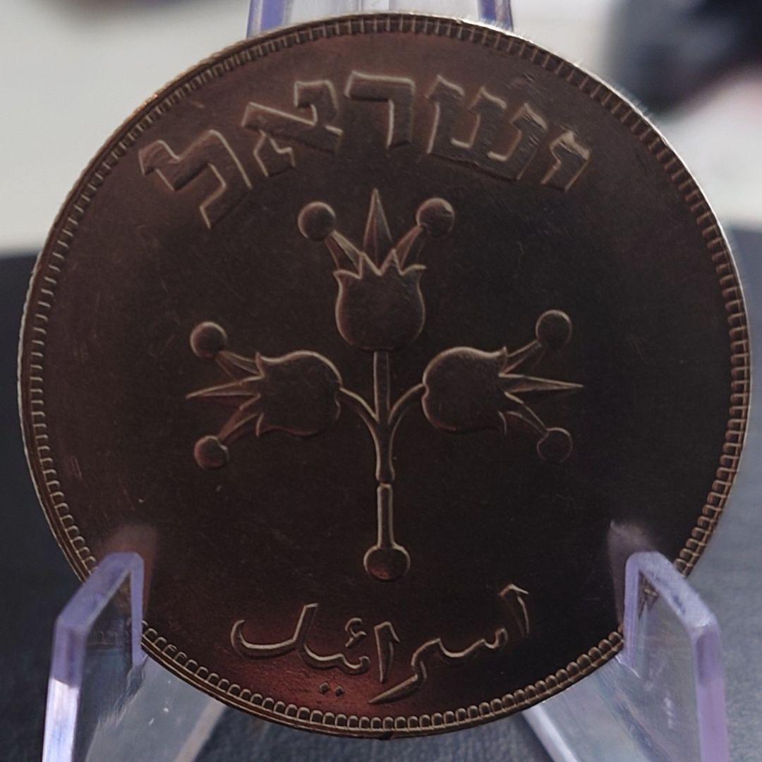 1949年 イスラエル銀貨 500プルタ ザクロとオリーブの枝 大型銀貨
