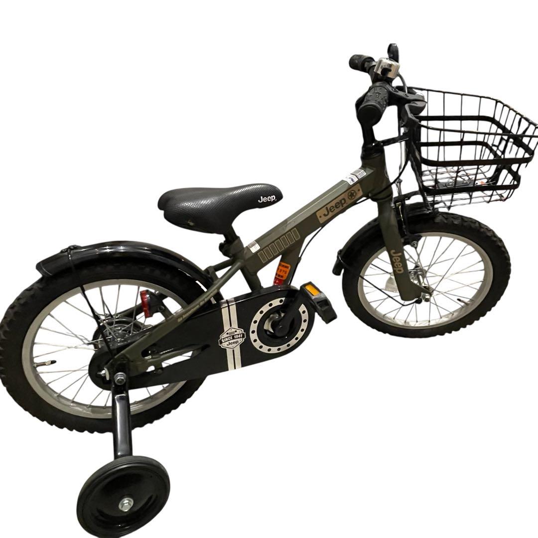 【美品】jeep je-16g 16インチ オリーブグリーン自転車キッズバイク