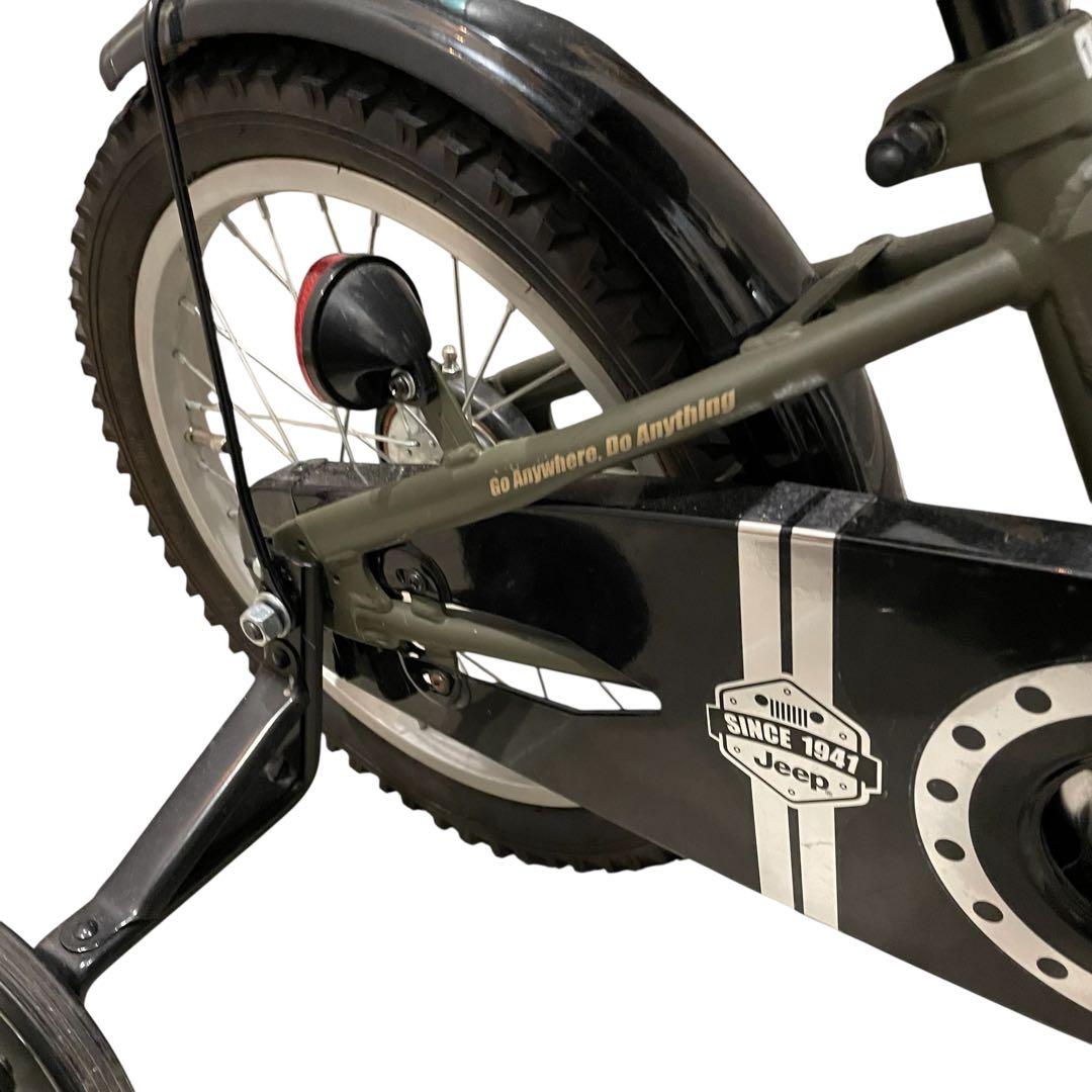 【美品】jeep je-16g 16インチ オリーブグリーン自転車キッズバイク