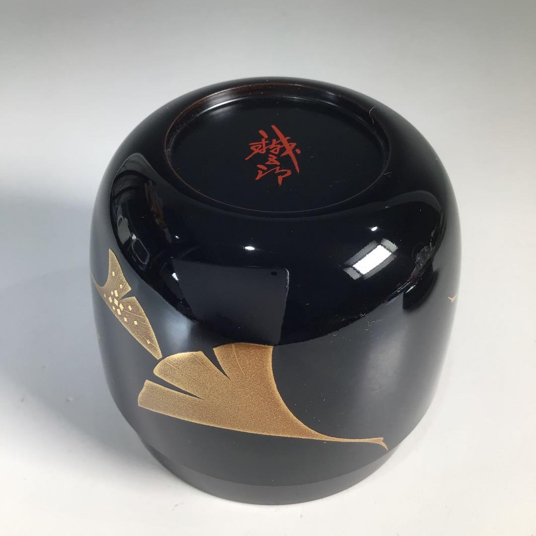 Ｎ８１９　棗　『鈴谷鐡五郎作』『螺鈿』『銀杏蒔絵』『中棗』　共箱　茶道具