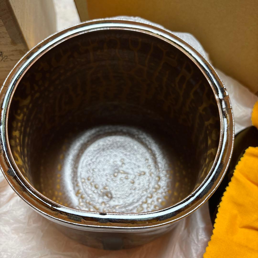 茶道具　耳付き水指　高取　亀井楽山作　木箱付き