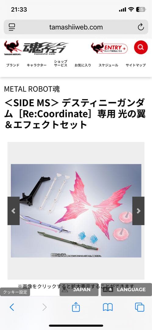 デスティニーガンダム［Re:Coordinate］本体+光の翼＆エフェクトセット