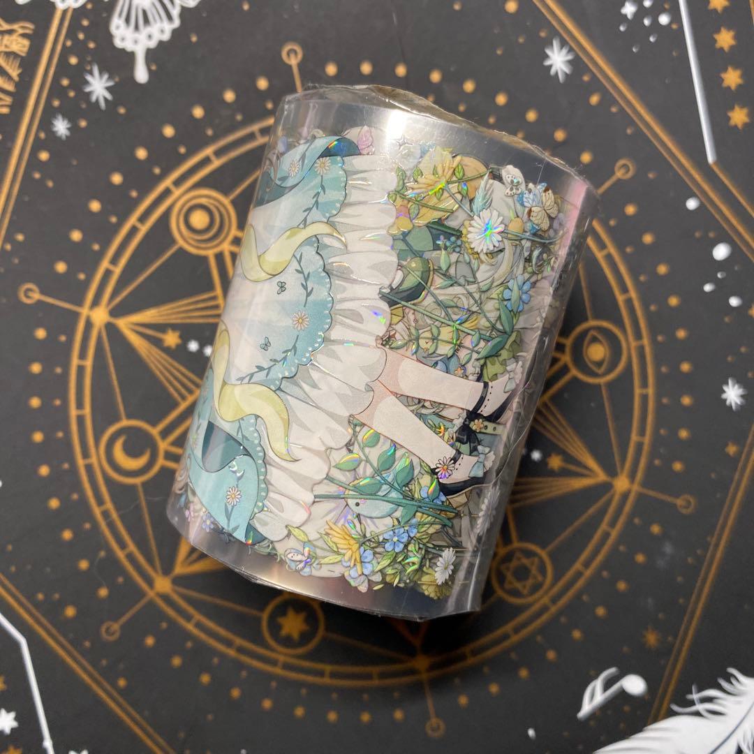 【U】海外　10m巻　貝殻光マスキングテープ　人物系　女の子