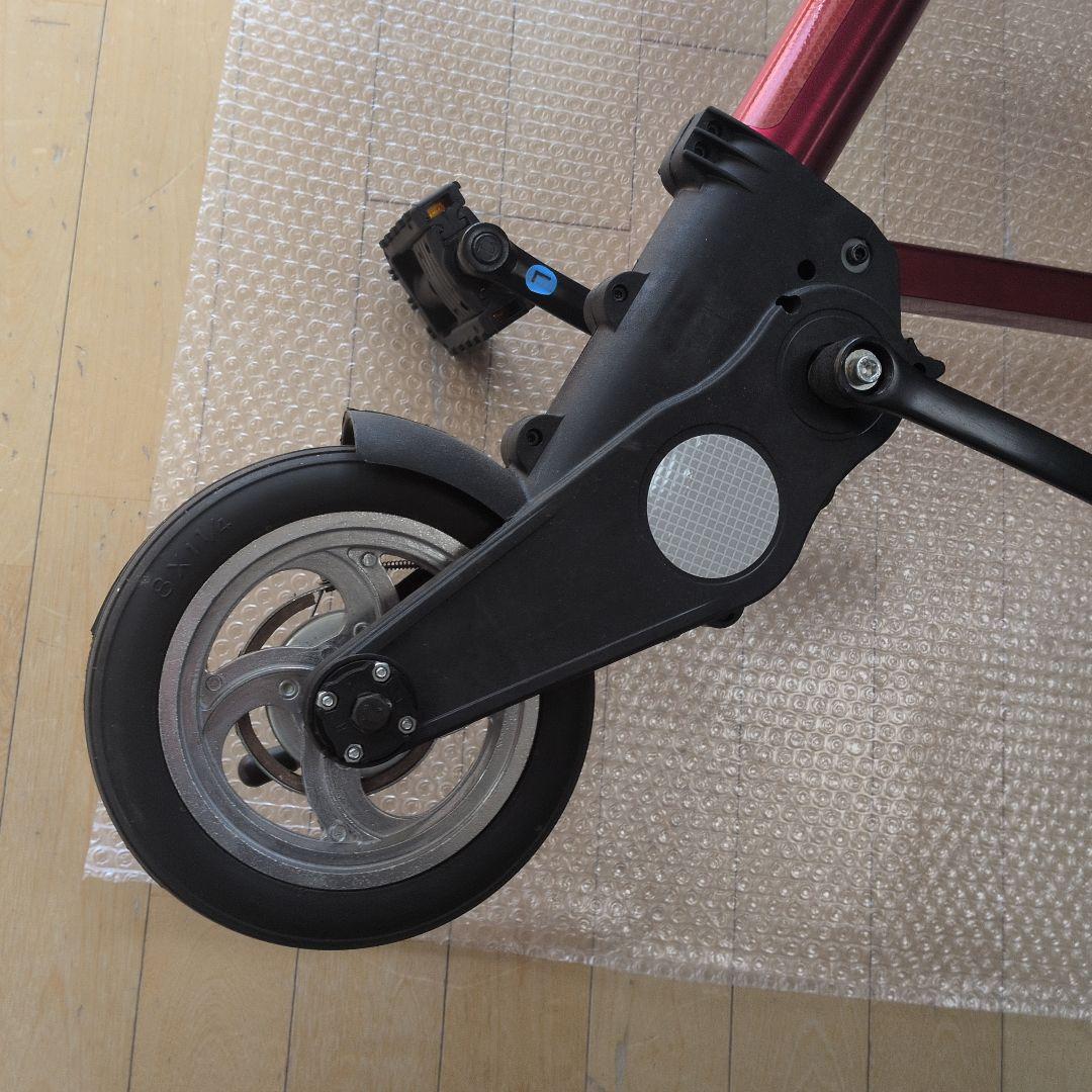 折りたたみ自転車 黒赤 コンパクト収納　 軽量 高さ4段階