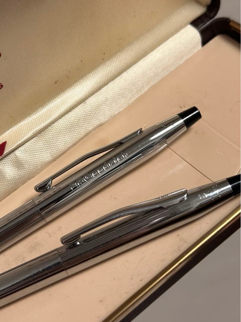 ヴィンテージ CROSS ボールペン 回転繰り出し式ペンシル セット 青リフィル