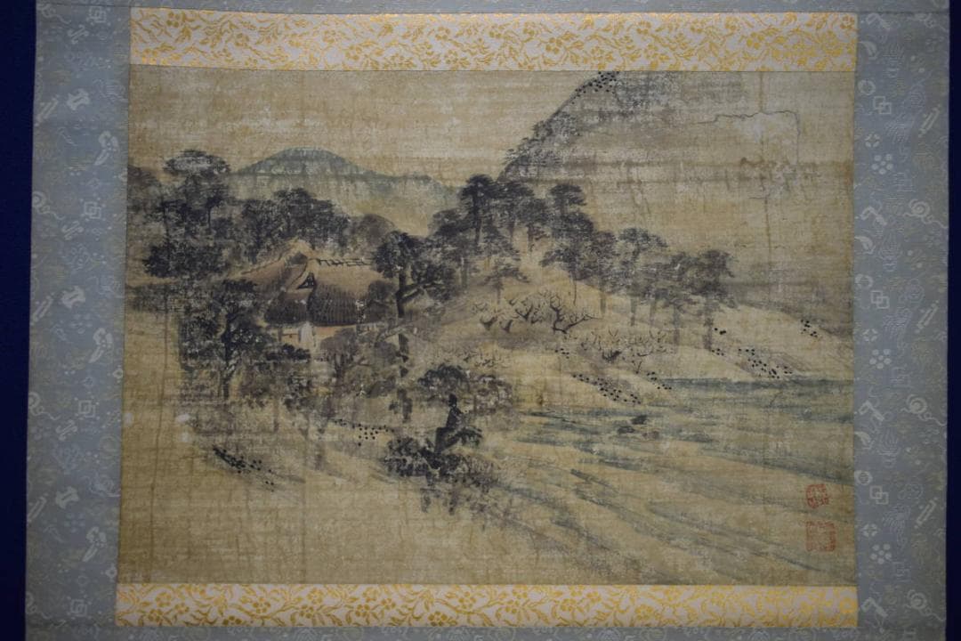 不詳/作者不詳/山水/山村図/風景/布袋屋掛軸HK-33