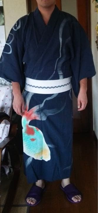 深堀隆介　手描き浴衣　和装　金魚