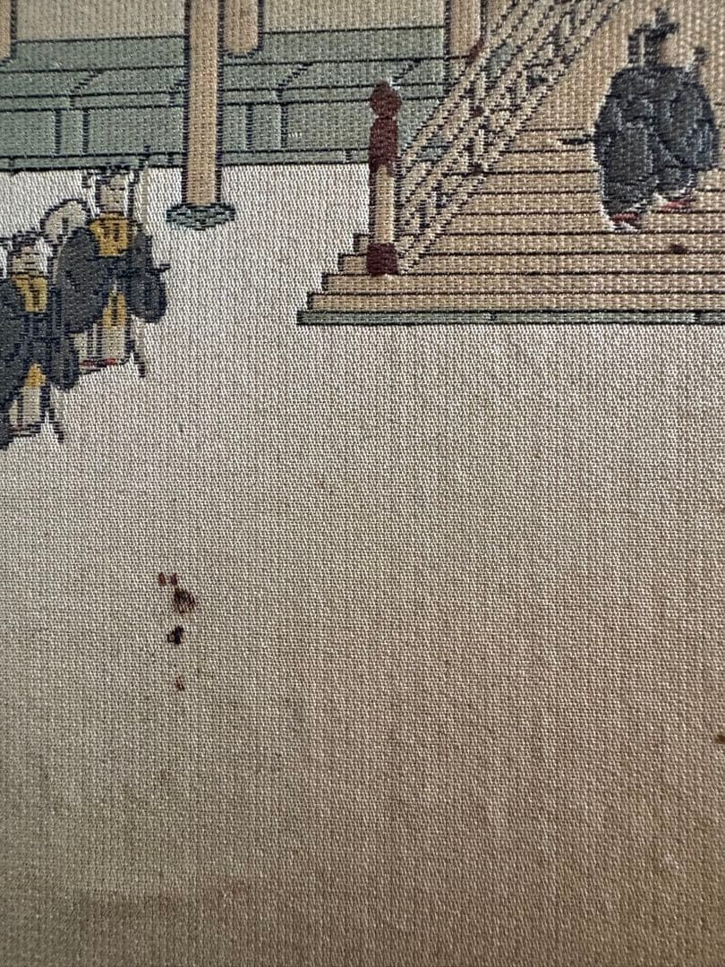 横額　機械刺繍？　御即位礼紫宸殿の儀の図　102cm×55cm