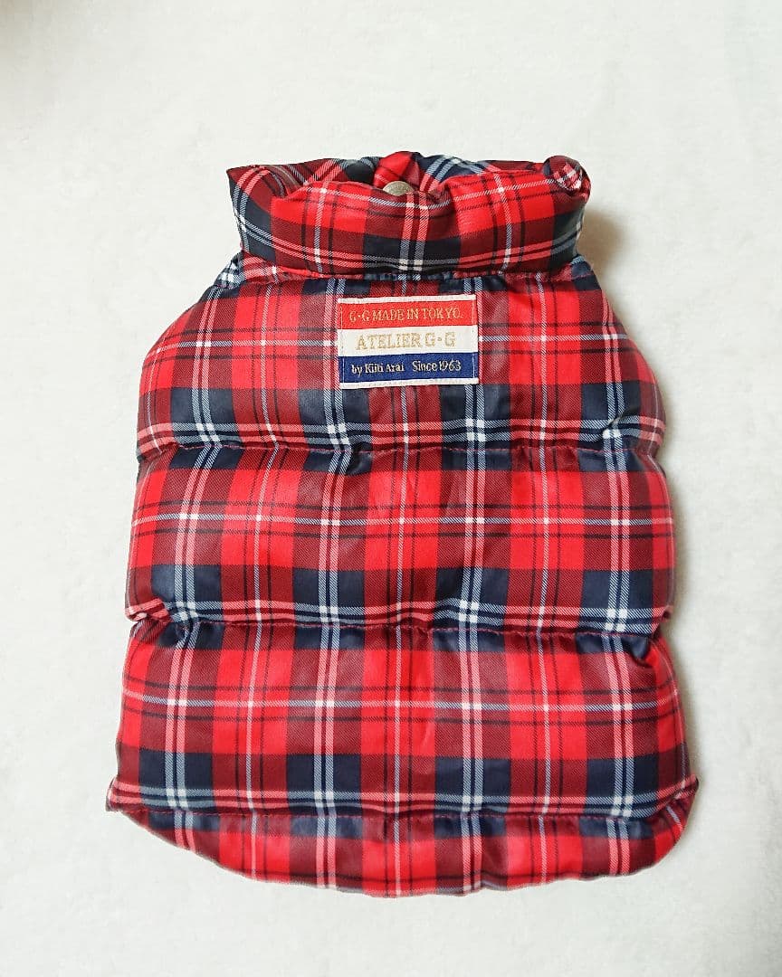 アトリエgg アトリエジジ タータンチェック ダウンベスト 3号