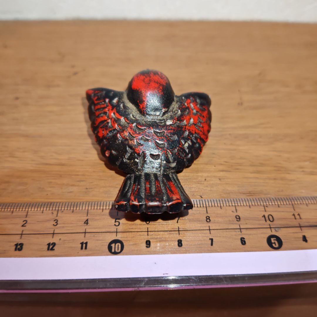時代提物 極上木彫根付【福来雀】両羽根間約5.1cm 嘴尾間約6cm 重さ約8ｇ