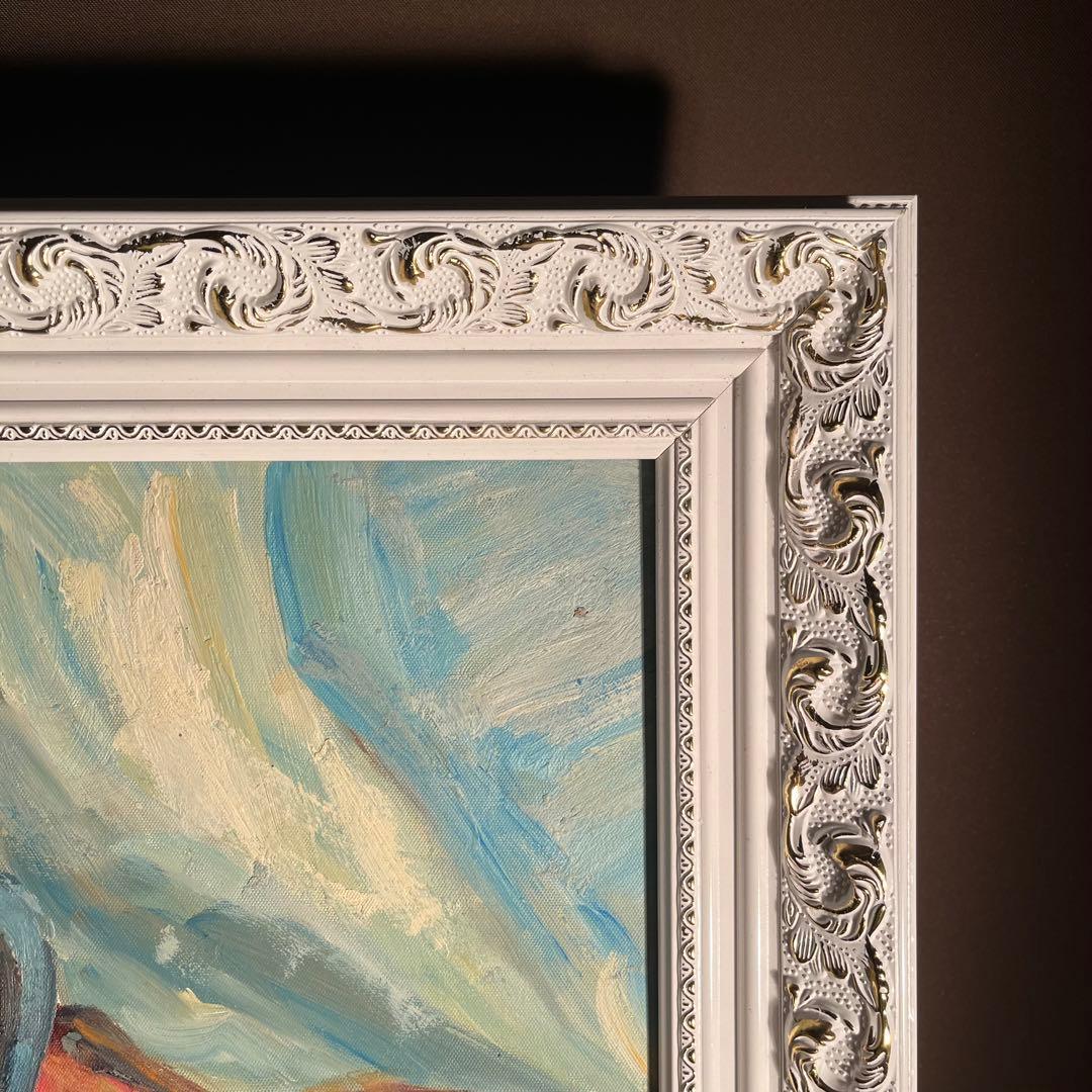 ★秀作★ 手書き油絵 静物 額付 肉筆絵画 インテリア 油彩画