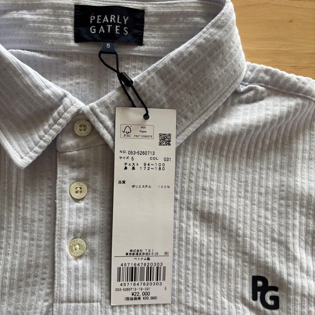 新品未使用❗️PEARLY GATES 半袖ポロシャツメンズ サイズ5(L)