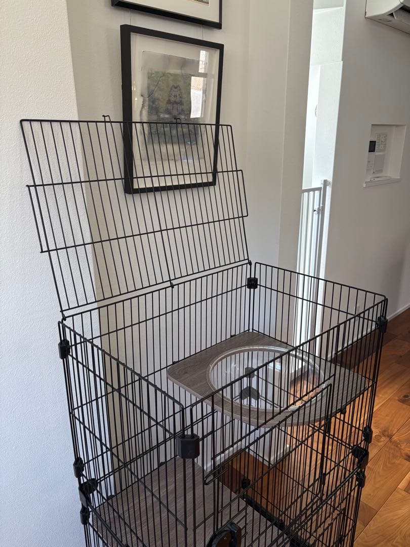 子猫用ケージ （2段・ブラック）