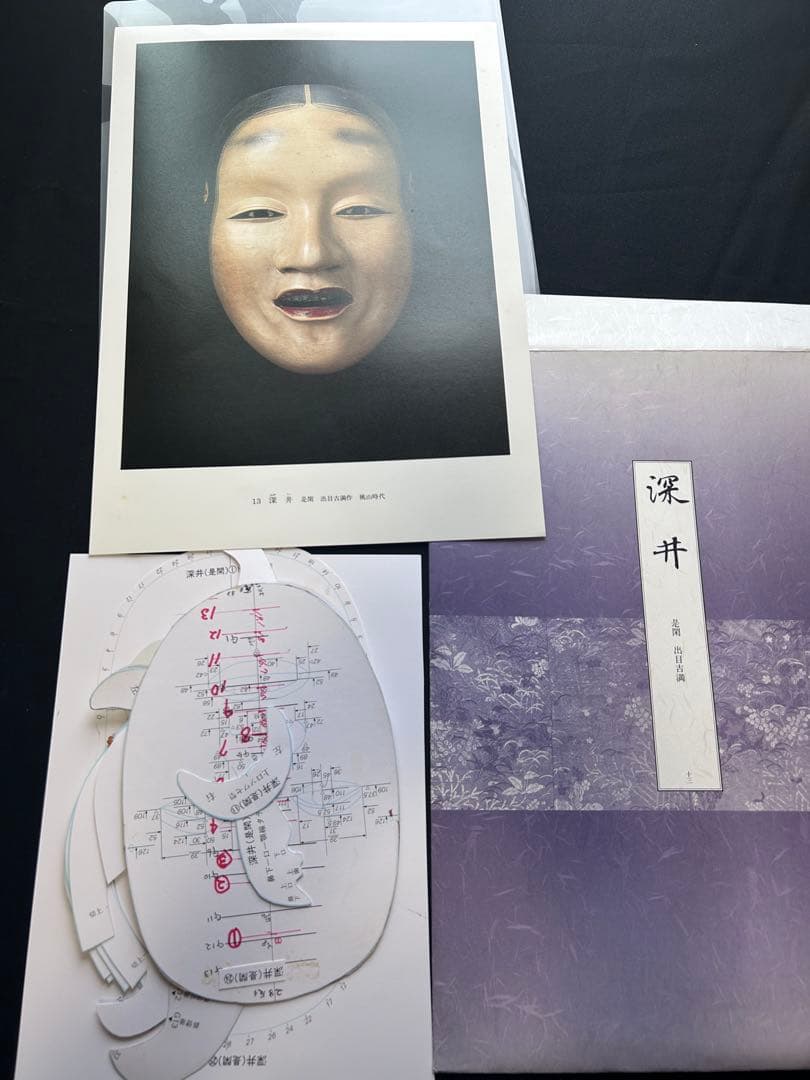 能面型紙集 25面揃 解題付 玉川大学出版部 稀少貴重本 限定700部