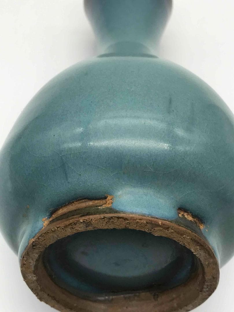 北宋時代　砧青磁広口瓶 尊　水注　青白磁　花瓶　茶入　茶道具(D-71)