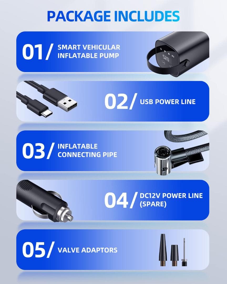 充電式 最大150PSI エアコンプレッサー 4500mAh 電動エアポンプ