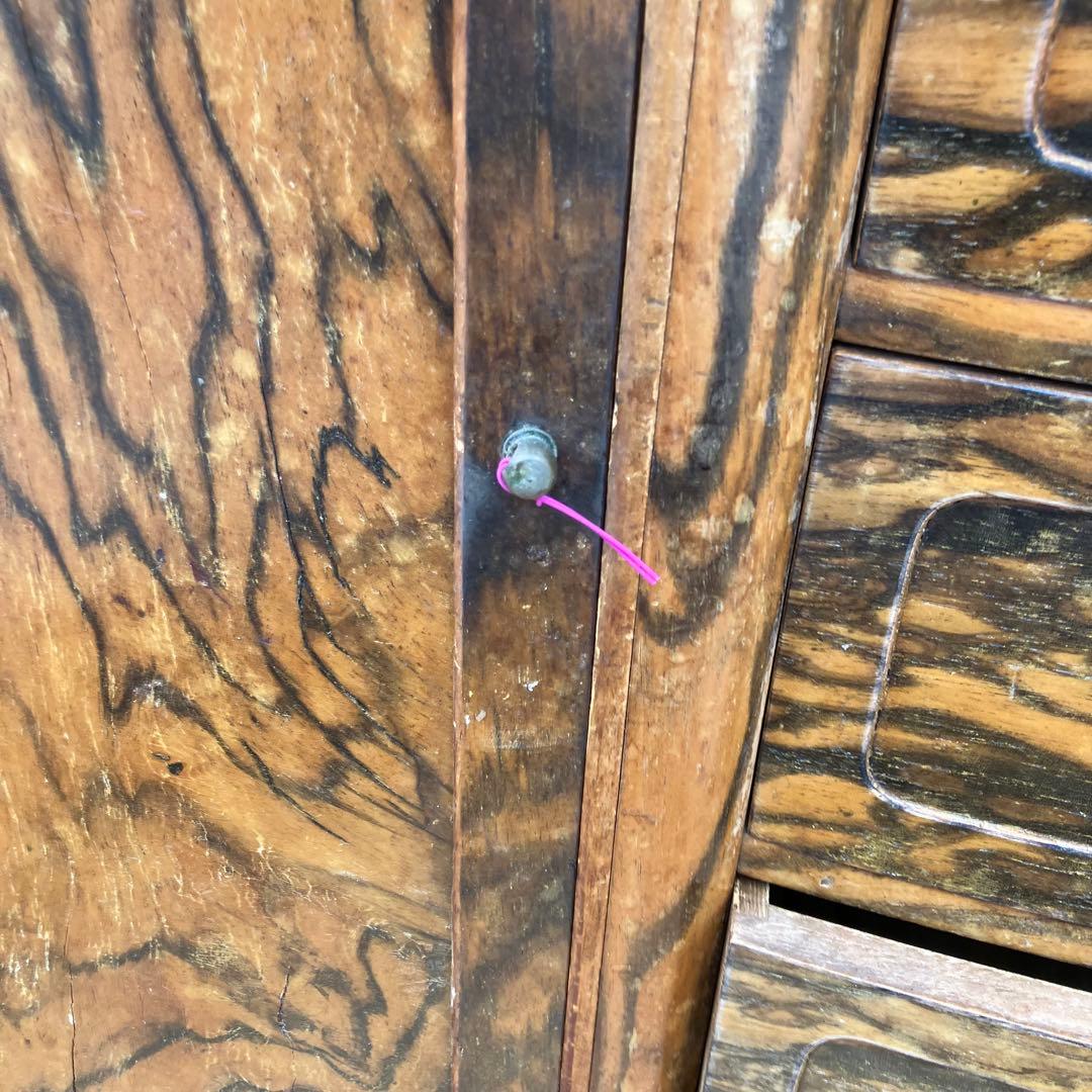 昭和レトロ 松永木工所 木製茶箪笥 茶棚 ガラス戸 サイドボード 古家具 古民家