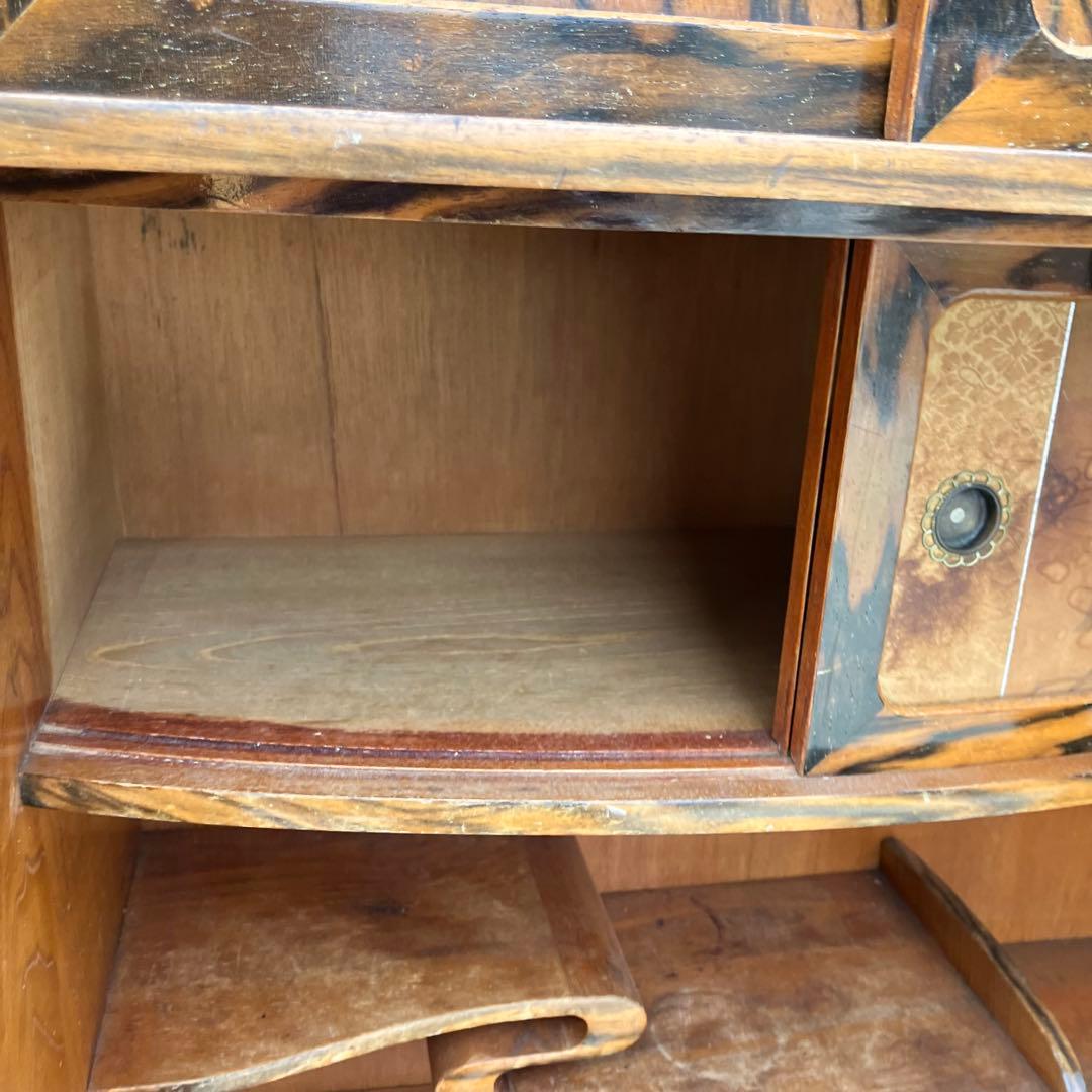 昭和レトロ 松永木工所 木製茶箪笥 茶棚 ガラス戸 サイドボード 古家具 古民家