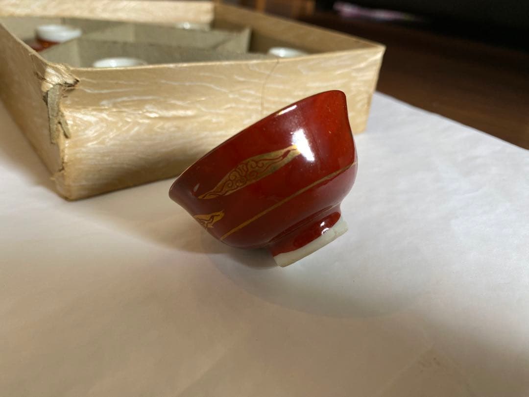 春画　浮世絵デザインの茶碗5個セット　レア品　骨董品